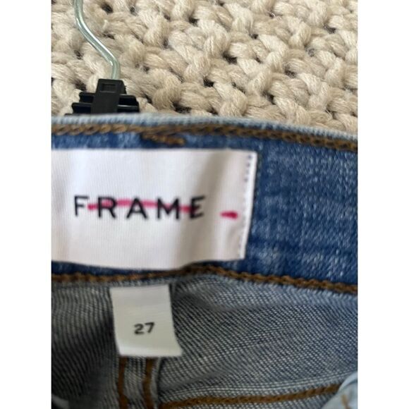 Frame
Le High High-Rise Distressed Stretch Straight-Leg Jeans size 27 - Picture 6 of 7